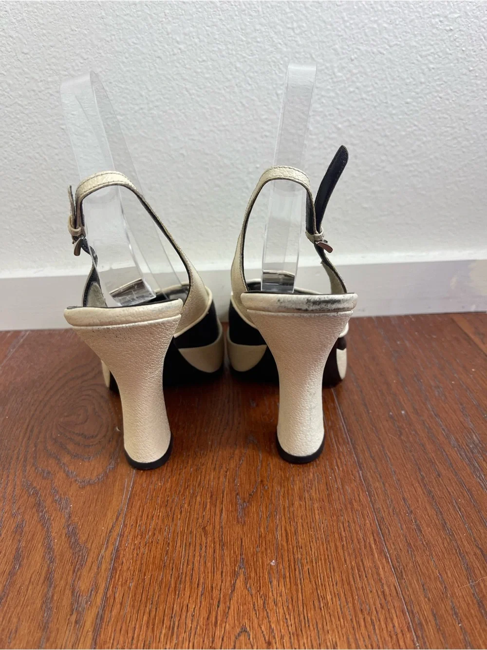 Rare Vintage PRADA Spring 2008 Runway Archive Canvas Platform Slingbacks 8.5